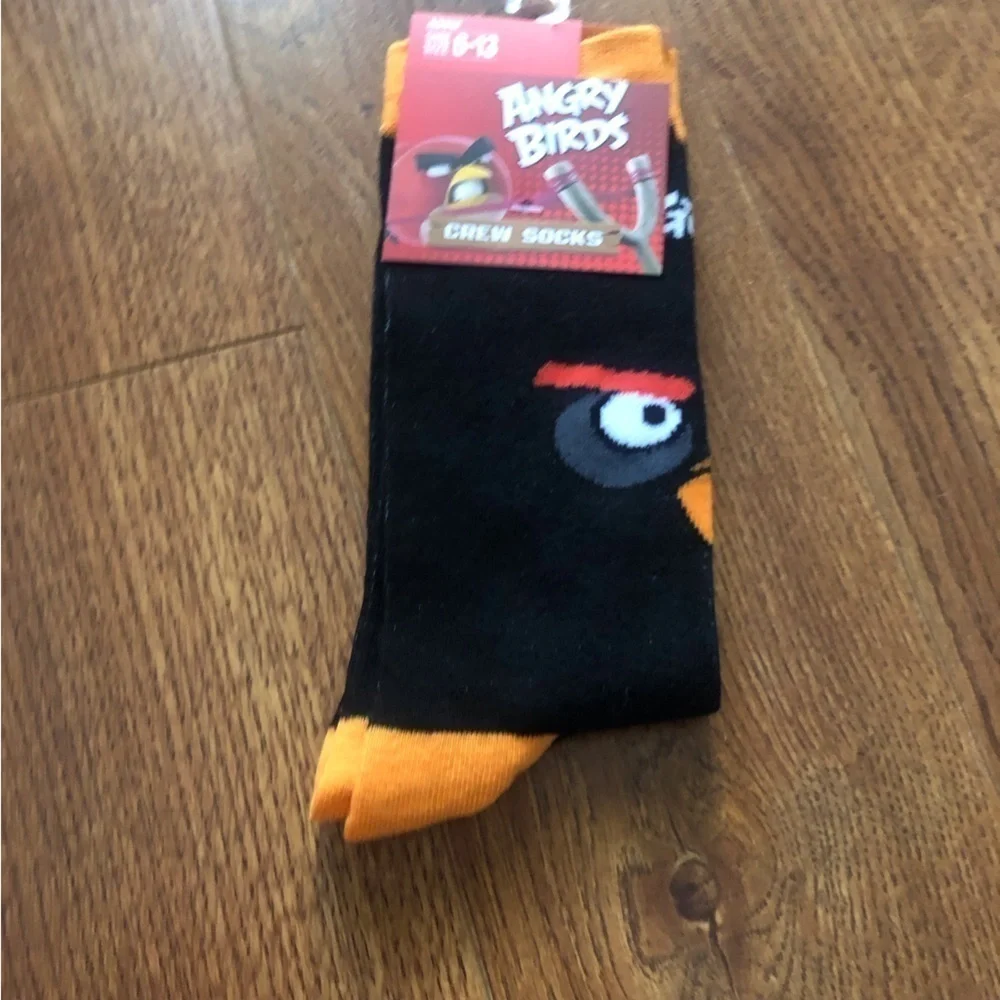 Angry Birds black crew socks